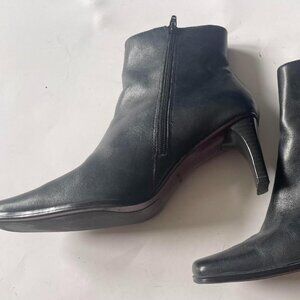 Brand New Black Leather Ankle Boots by White Mountain, Size 6